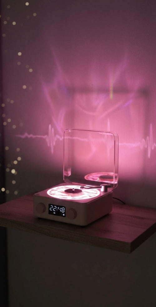 VibeDeck Retro Bluetooth Speaker with White Noise & LED Lamp ★ - ECHOVIBES