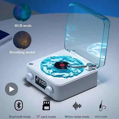 Mini Wireless Bluetooth Speaker - Retro Design with White Noise & LED Lamp