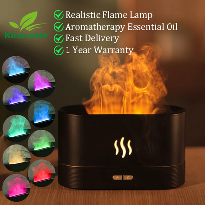 Flame Aroma Diffuser Mist Maker Led Essential Oil